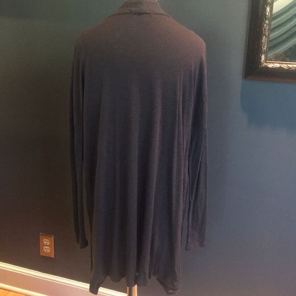 moonbeam marled dark gray open front long cardigan - Picture 5 of 6